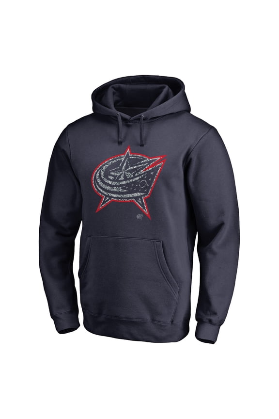 Men's Navy Columbus Blue Jackets Static Logo Pullover Hoodie