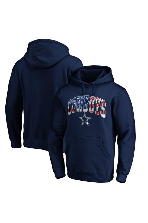 Men's Navy Dallas Cowboys Banner Wave Pullover Hoodie