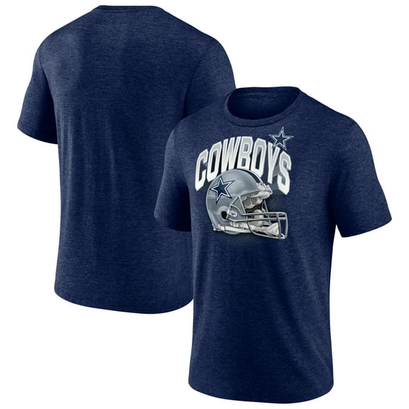 Men's Navy Dallas Cowboys Helmet Tri-Blend T-Shirt