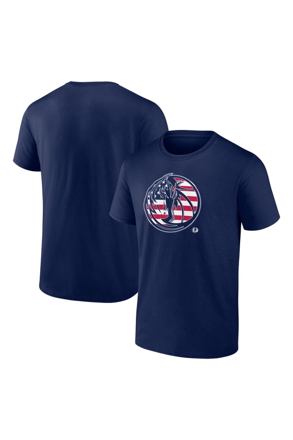 Men's Navy Dallas Mavericks Flag Logo T-Shirt