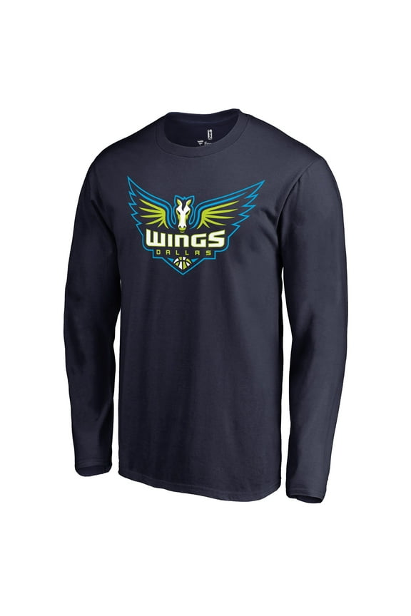 Men's Navy Dallas Wings Primary Logo Long Sleeve T-Shirt