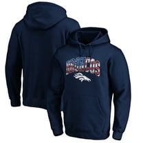 Men's Navy Denver Broncos Banner Wave Pullover Hoodie