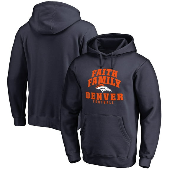 Men's Navy Denver Broncos Faith Family Pullover Hoodie