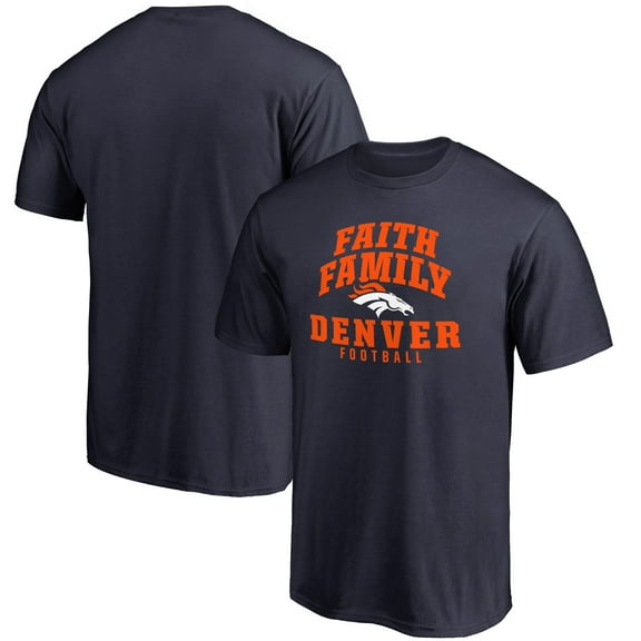Men's Navy Denver Broncos Faith Family T-Shirt