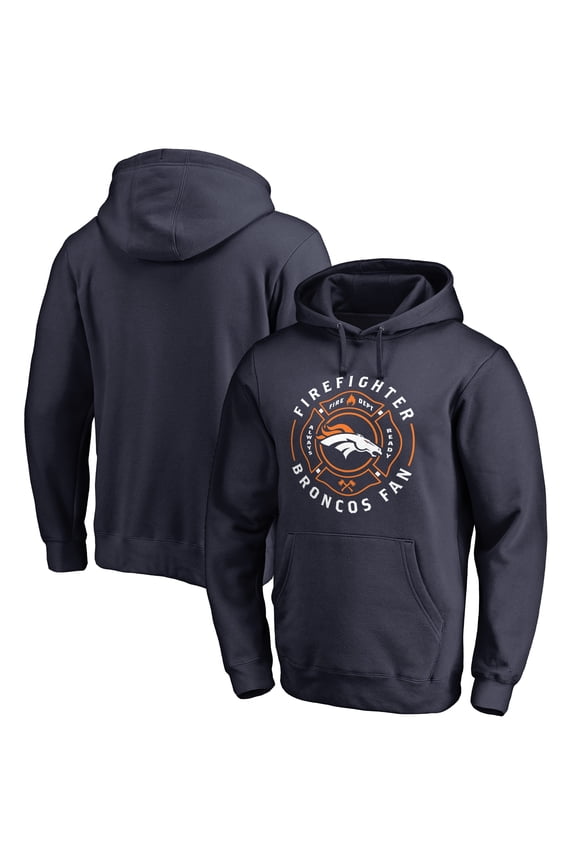 Men's Navy Denver Broncos Firefighter Pullover Hoodie