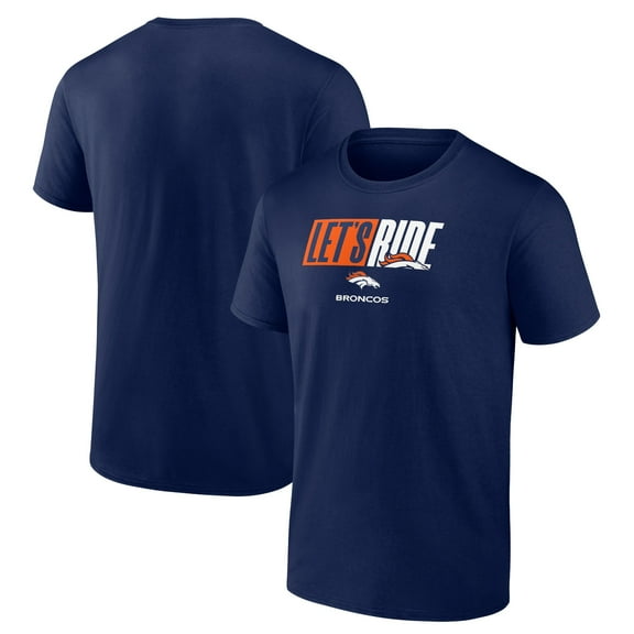 Men's Navy Denver Broncos Let's Ride T-Shirt