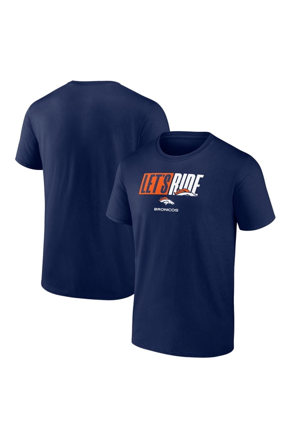 Men's Navy Denver Broncos Let's Ride T-Shirt