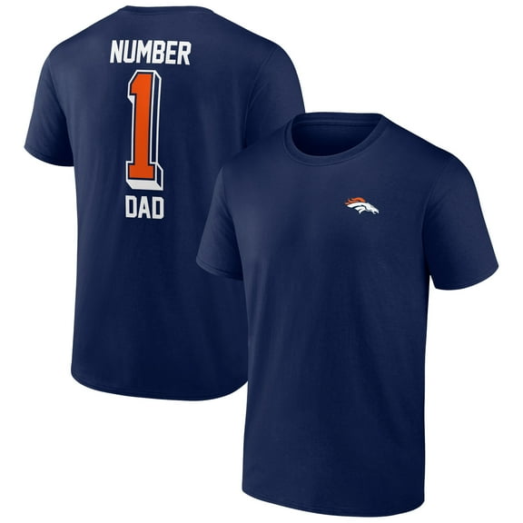 Men's Navy Denver Broncos Number One Dad T-Shirt