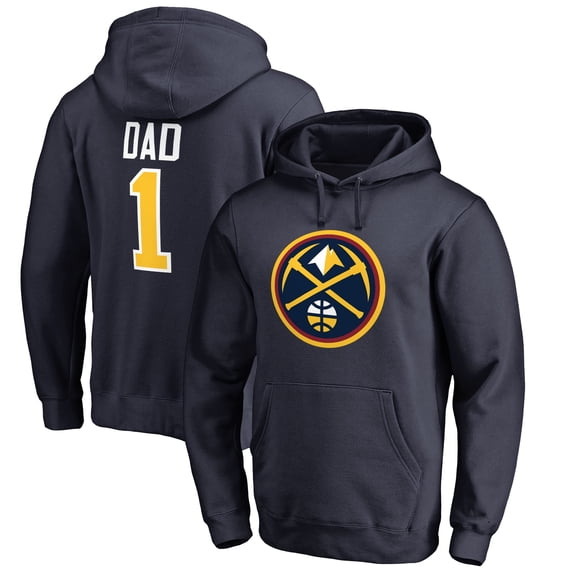 Men's Navy Denver Nuggets #1 Dad Pullover Hoodie