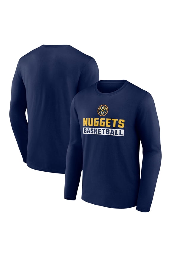 Men's Navy Denver Nuggets Let's Go Long Sleeve T-Shirt