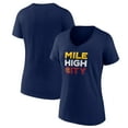 thumbnail image 1 of Men's Navy Denver Nuggets Pick & Roll Coverage V-Neck T-Shirt, 1 of 3