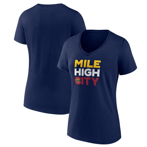 Men's Navy Denver Nuggets Pick & Roll Coverage V-Neck T-Shirt