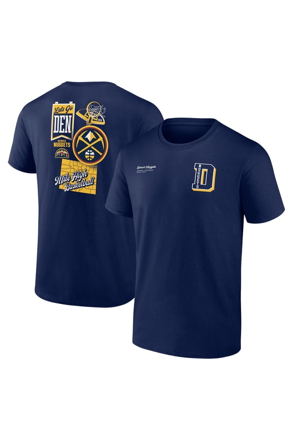 Men's Navy Denver Nuggets Split Zone T-Shirt