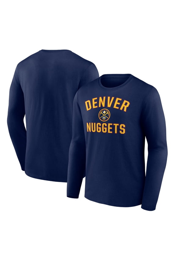 Men's Navy Denver Nuggets Victory Arch Team Long Sleeve T-Shirt