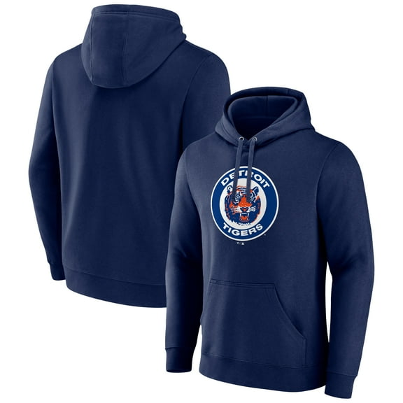 Men's Navy Detroit Tigers Cooperstown Collection Pullover Hoodie