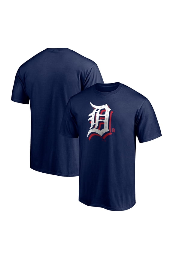Men's Navy Detroit Tigers Red White and Team T-Shirt