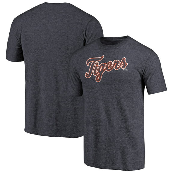 Men's Navy Detroit Tigers Team Wordmark Tri-Blend T-Shirt