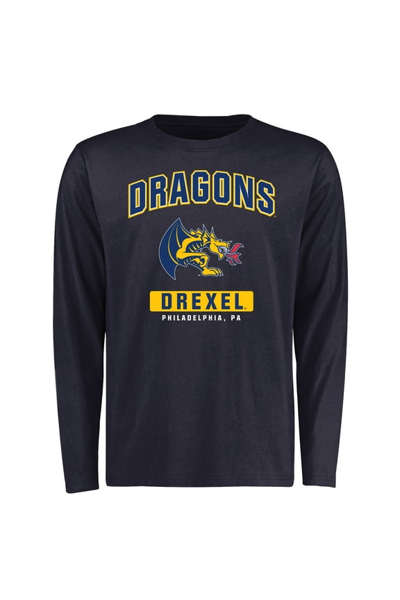 Men's Navy Drexel Dragons Campus Icon Long Sleeve T-Shirt