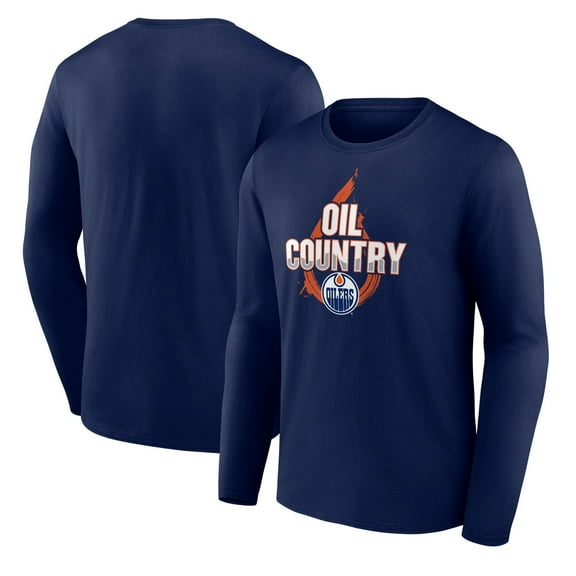 Men's Navy Edmonton Oilers Represent Long Sleeve T-Shirt
