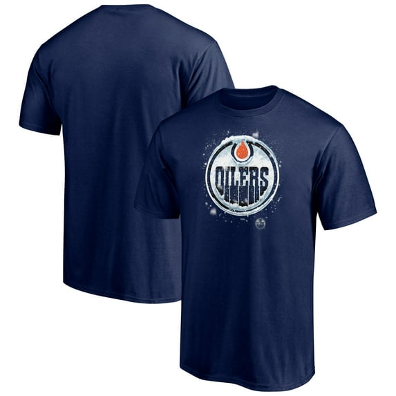 Men's Navy Edmonton Oilers Snow Logo T-Shirt