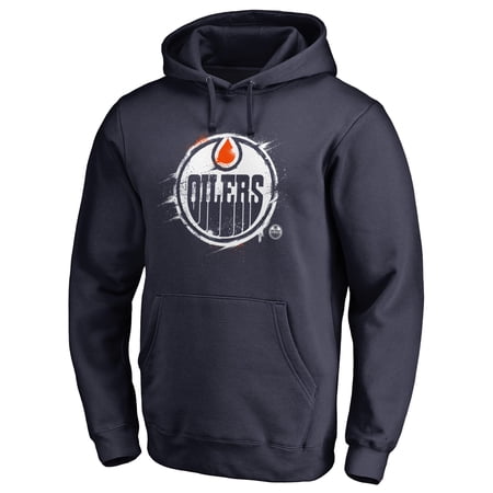 Men's Navy Edmonton Oilers Splatter Logo Pullover Hoodie