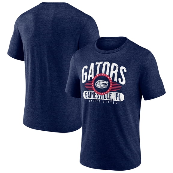 Men's Navy Florida Gators Badge of Honor Tri-Blend T-Shirt