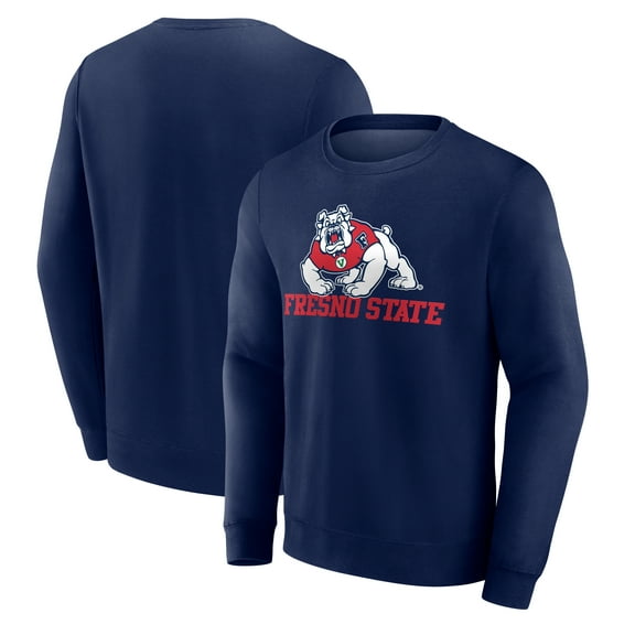 Men's  Navy Fresno State Bulldogs Campus Fleece Pullover Sweatshirt