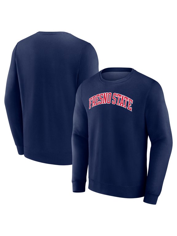 Men's Navy Fresno State Bulldogs Short Name Fleece Pullover Sweatshirt