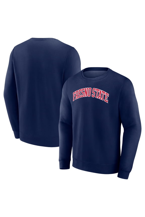 Men's Navy Fresno State Bulldogs Short Name Fleece Pullover Sweatshirt