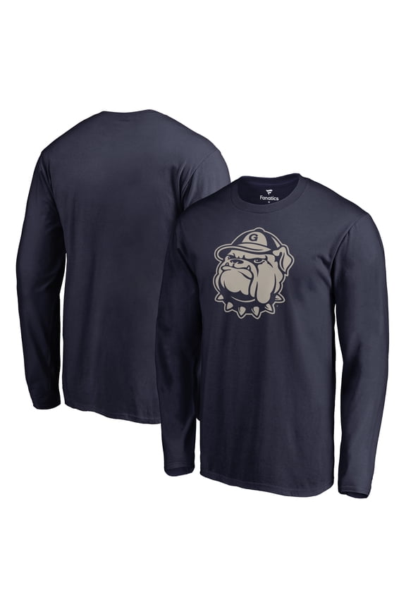 Men's Navy Georgetown Hoyas Primary Team Logo Long Sleeve T-Shirt