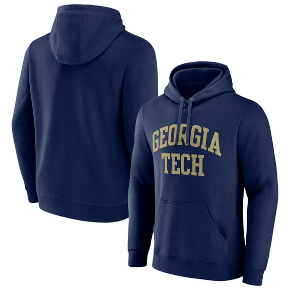 Men's Navy Georgia Tech Yellow Jackets Basic Arch Team Pullover Hoodie