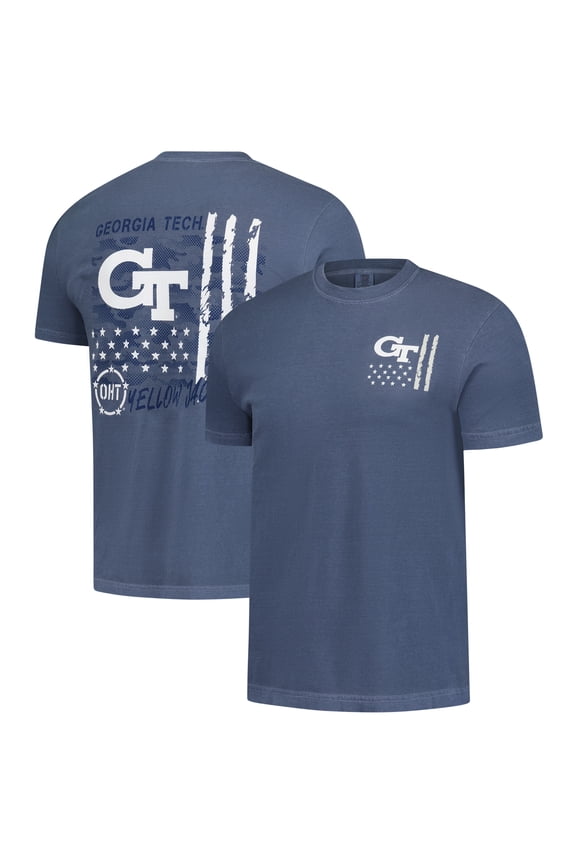 Men's  Navy Georgia Tech Yellow Jackets Comfort Colors OHT Camo Overlay T-Shirt