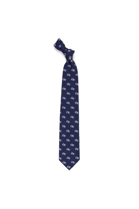 Men's Navy Georgia Tech Yellow Jackets Echo Woven Silk Tie