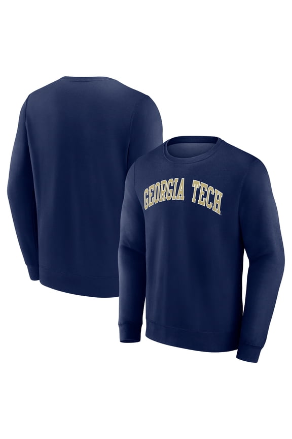 Men's Navy Georgia Tech Yellow Jackets Short Name Fleece Pullover Sweatshirt