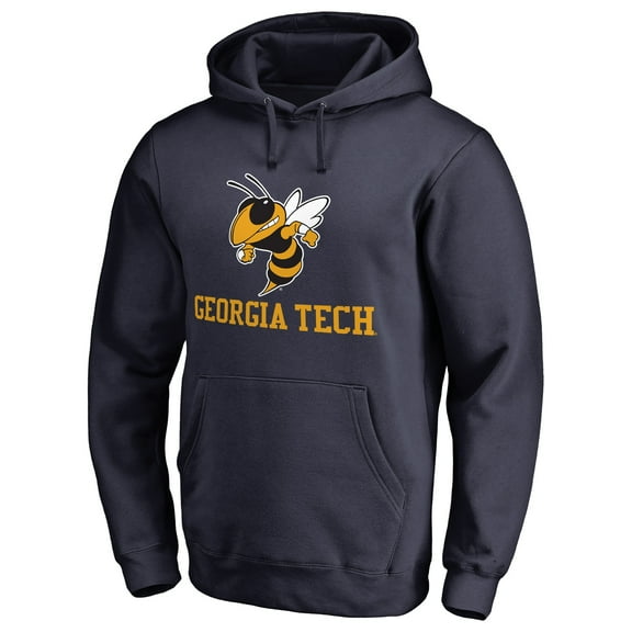 Men's Navy Georgia Tech Yellow Jackets Team Lockup Pullover Hoodie