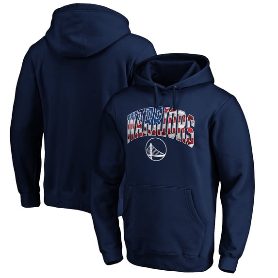 Men's Navy Golden State Warriors Banner Wave Pullover Hoodie