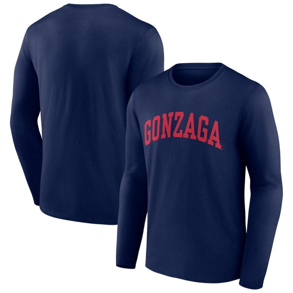 Men's Navy Gonzaga Bulldogs Basic Arch Long Sleeve T-Shirt