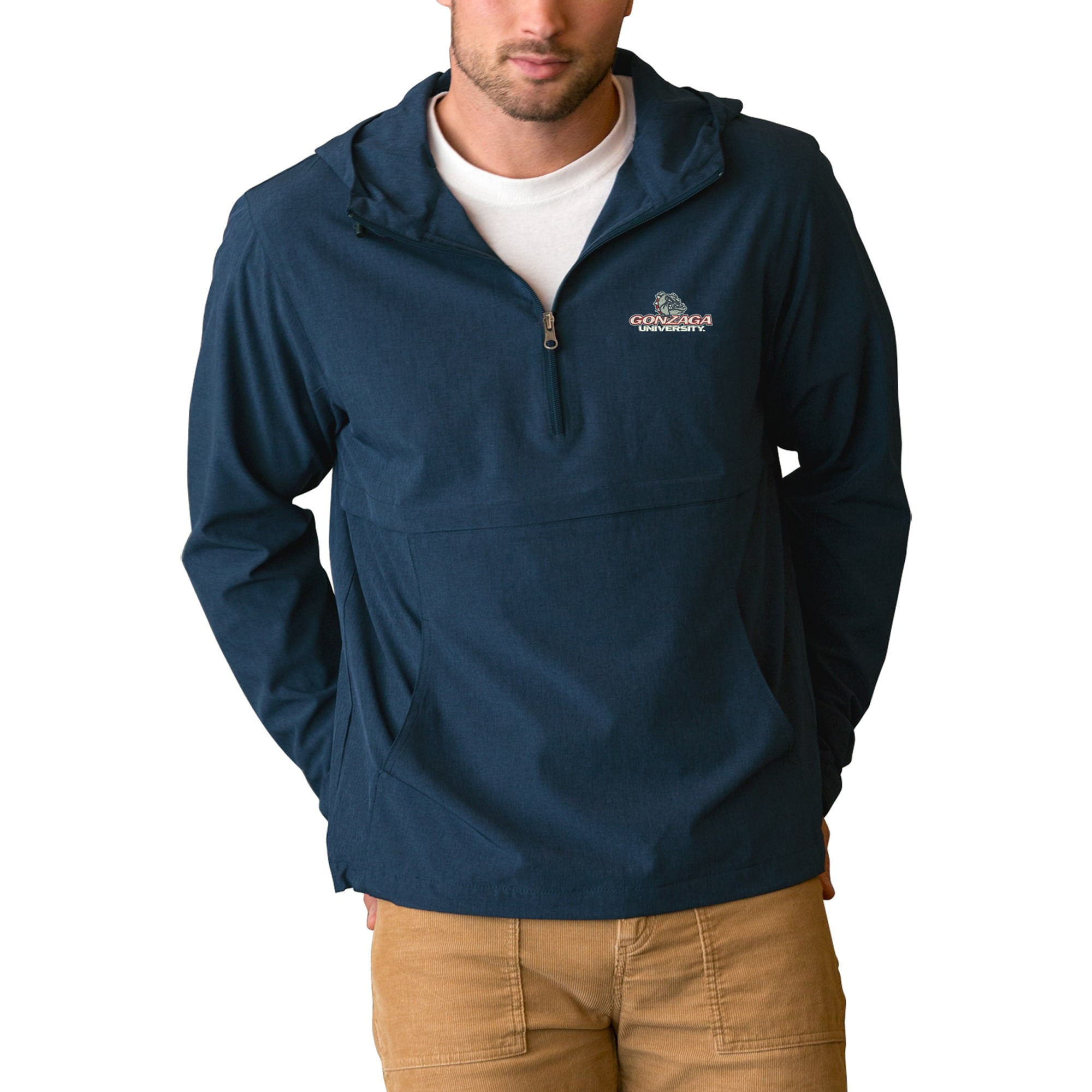 Men's Navy Gonzaga Bulldogs Stretch Anorak Quarter-Zip