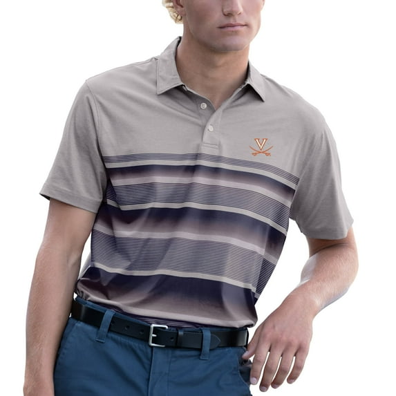 Men's Navy/Gray Virginia Cavaliers Pro Fade Stripe Polo