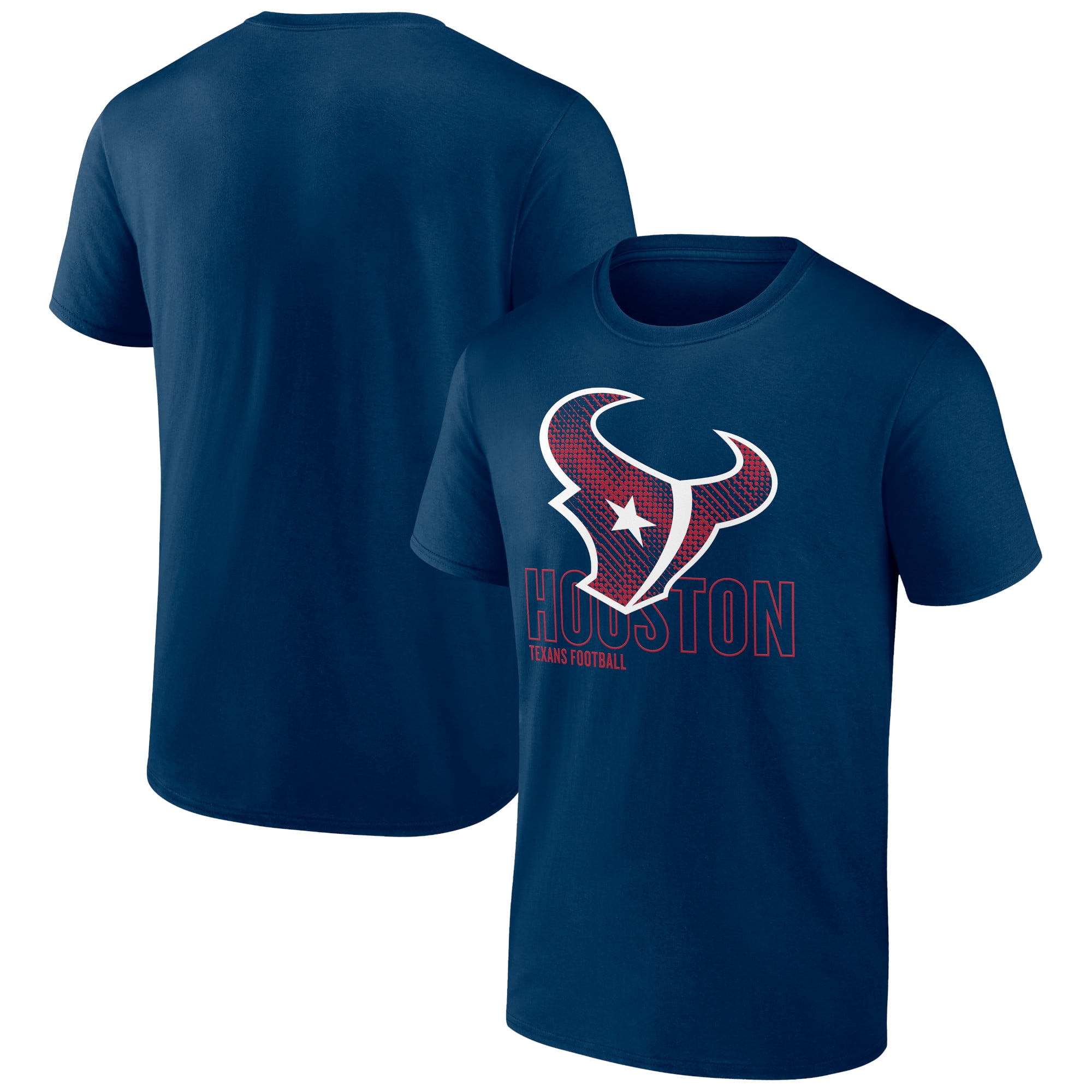 Men s Navy Houston Texans Faded Fill T Shirt Walmart