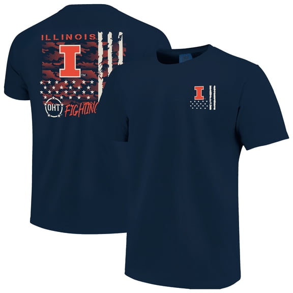 Men's Navy Illinois Fighting Illini Comfort Colors OHT Camo Overlay T-Shirt