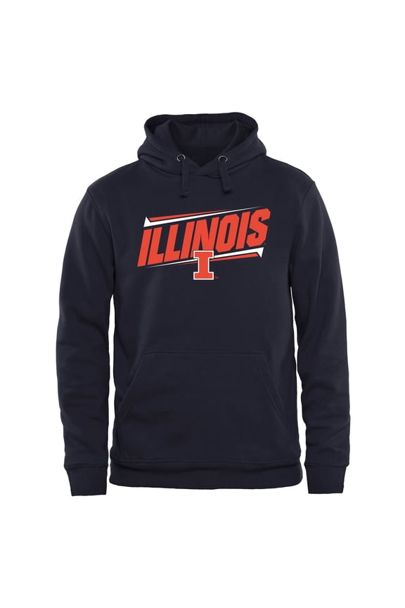 Men's Navy Illinois Fighting Illini Double Bar Pullover Hoodie