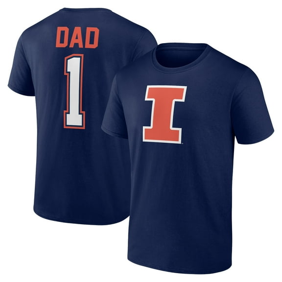 Men's Navy Illinois Fighting Illini Father's Day #1 Dad T-Shirt