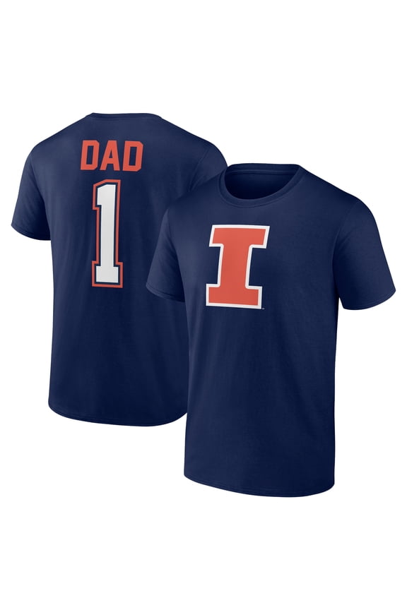 Men's Navy Illinois Fighting Illini Father's Day #1 Dad T-Shirt