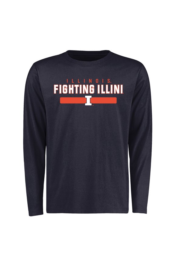 Men's Navy Illinois Fighting Illini Team Strong Long Sleeve T-Shirt