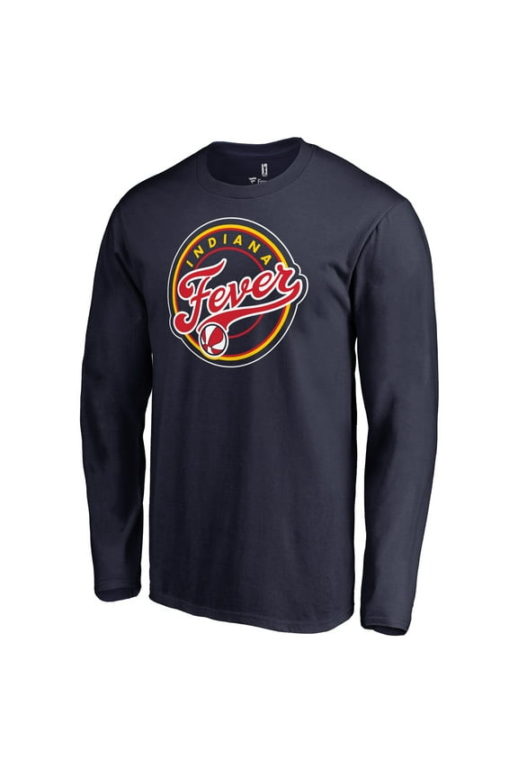 Men's Navy Indiana Fever Primary Logo Long Sleeve T-Shirt