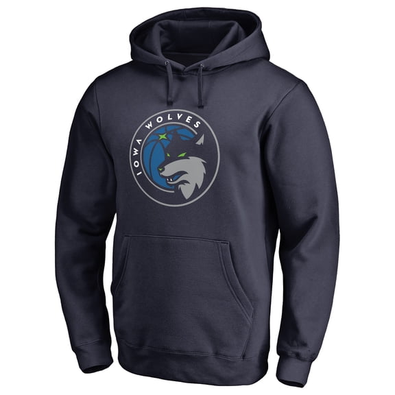 Men's Navy Iowa Wolves Primary Logo Pullover Hoodie
