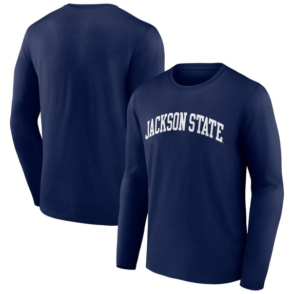 Men's Navy Jackson State Tigers Basic Arch Long Sleeve T-Shirt