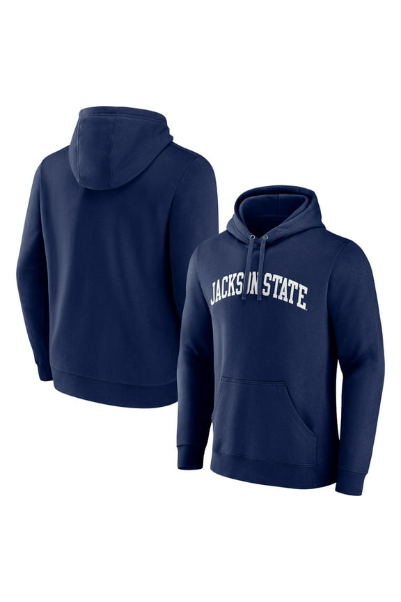 Men's Navy Jackson State Tigers Basic Arch Pullover Hoodie