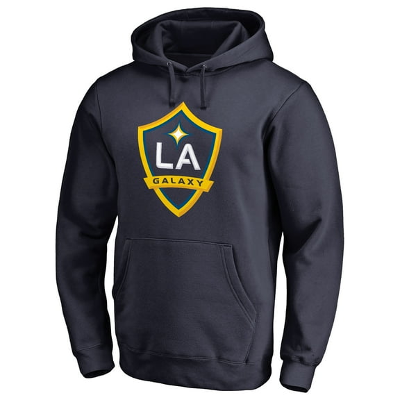 Men's Navy LA Galaxy Primary Logo Fitted Pullover Hoodie